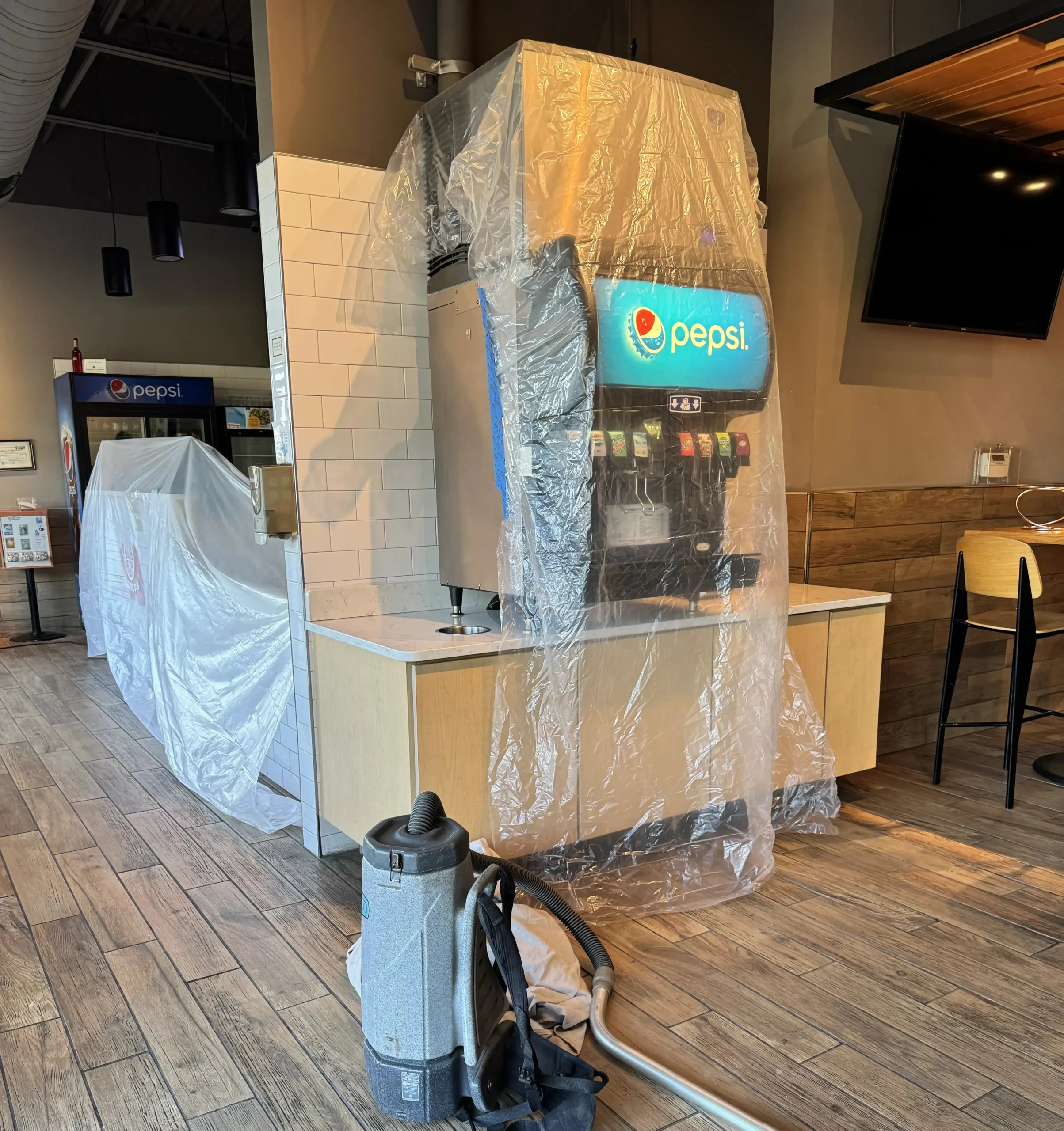 Protected the restaurant's equipment, right down to the soda machine.